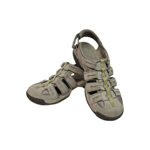 Privo by Clarks Women's Size 7.5 Hiking Sandals Shoes Beige Suede Adjustable